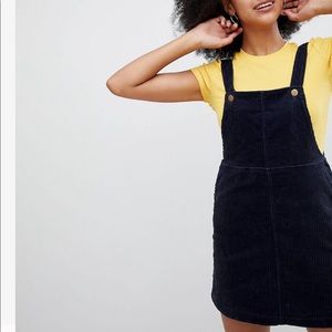 Monki Cord Mini Overall Dress